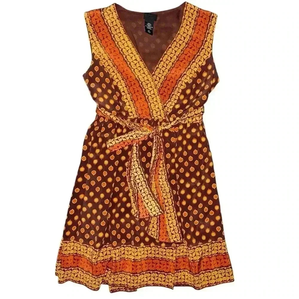 Anna Sui 100% silk wrap dress size xs - Picture 4 of 10